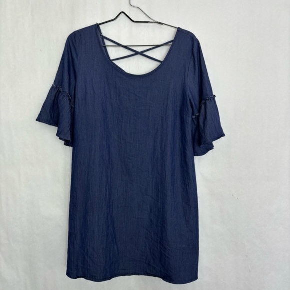 5/$25 Naif Denim midi dress petite medium - Picture 1 of 3